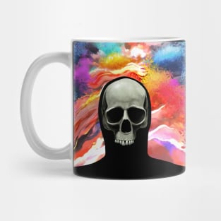 Skull on Psychedelic Background Mug